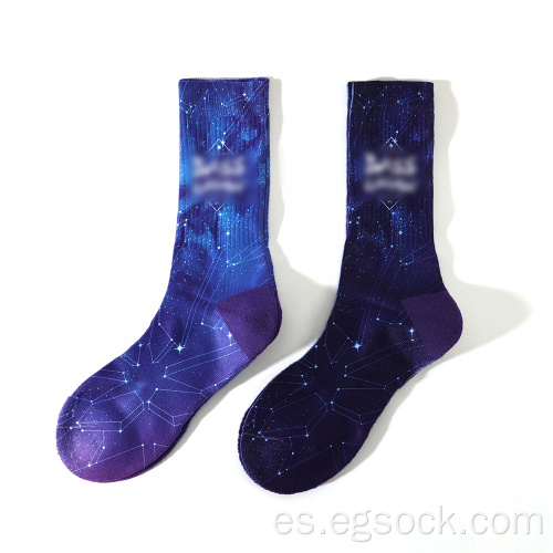 Novedad impresa calcetines galaxy